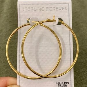 Sterling Forever 14K Gold 50mm Hoop Earrings